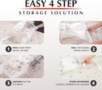 GENIE SPACE Premium Vacuum Storage Bags for Clothes, Bedding and Travel, Small Size 24x16 Inches, Airtight, Odor-Proof and Reusable Space Saver Bags with Double Zipper Seal, 6-Pack with Hand Pump