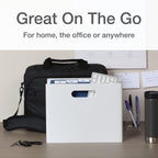 Pendaflex Mobile File Box with Handles, Easy Set Up, Collapse Down and Store Away, 13"W x 10"H x 6.5"D, Holds Letter Size Files, White (126119)