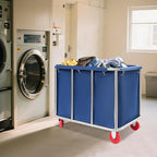Commercial Laundry Cart with Wheels | Large Laundry Basket with Wheels | Laundry Hamper | Laundry Sorter for Clothes Storage | Ox Cloth | 260 lbs Load | 35.43x25.6x31.5in (Blue)
