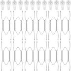 Hotop 12 Pieces Plate Hangers for Wall Stainless Steel Wire Invisible Heavy Duty Plate Hangers Display Holders with 12 Pieces Hooks for Wall Decorative(4-5 Inch,Silver)