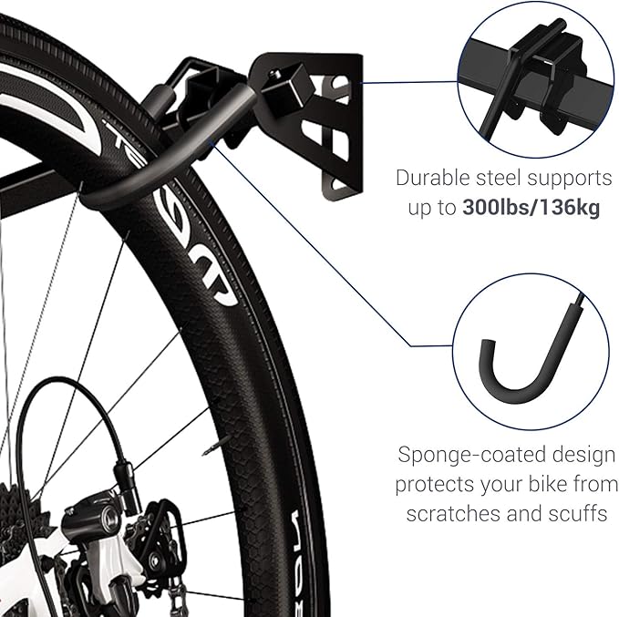FLEXIMOUNTS 6 Bike Storage Rack, Heavy Duty Wall Mount Hanger for Home & Garage, Holds Up to 300lbs
