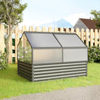 Heavy-Duty Outdoor Garden Shed with Aluminum Alloy Frame, Hinged Door, and Stable Foundation for Secure Storage (Large Raised Flower Bed and Greenhouse Sets)
