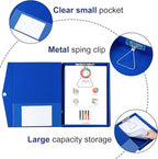 Storage File Boxes A4, 6 Pack Foldable File Box with Clip, 50mm Spine, Plastic Archives Cases with Magnetic Closure, Document File Folder Organizer Storage Filing Box for Office School, Blue
