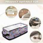 Bathroom Storage Basket Foldable Storage Bin with Handles for Easy Carrying, Rectangular Toilet Paper Organizer for Countertops Laundry Decor, Rooster Chicken Rose Blue Violet Gradient