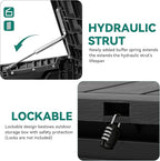 YITAHOME 100 Gallon Resin Deck Box, Weather Resistant Outdoor Storage Box, Lockable Indoor Outdoor Storage for Supplies and Essentials, Black
