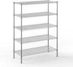 21" Deep x 48" Wide x 64" Height Wire Shelving Kit | 5-Tier | NSF Commercial Storage Rack Unit