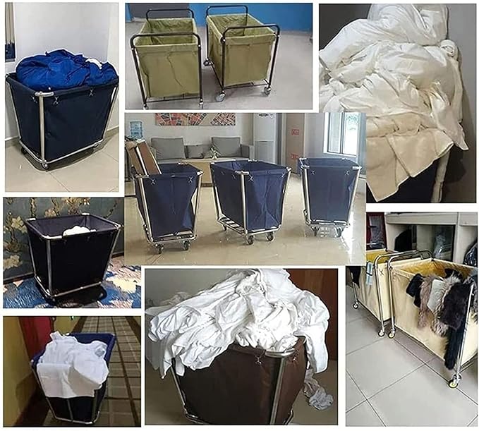 Large Rolling Laundry Cart for Commercial/Home, Replacement Laundry Cart Liner Bag, Removable Waterproof Liner Bag, Large Waterproof Thick Oxford Cloth Bags for Storage Cart(Blue)