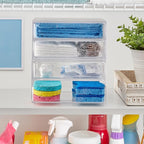 STORi Chloe Space-Saving Clear Drawer Organizer (4 Wide Drawers) Sort Office, Kitchen, Beauty Supplies, Makeup, Pens, Jewelry, Stationary, Made in USA