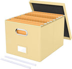 Oterri Storage File Box(New) (Cream-yellow(Leather), 1 pack), AM03118
