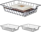 Yeaqee 3 Pcs Letter Tray Wire Paper Trays Stackable File Desk Organizer Metal File Paper Holder Basket for Desk Desktop Letter Storage for Office Home Classroom School (Black,14'' X 10'' X 3'')
