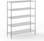 21" Deep x 60" Wide x 74" Height Wire Shelving Kit | 5-Tier | NSF Commercial Storage Rack Unit