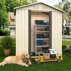 Heavy-Duty Outdoor Garden Shed with Aluminum Alloy Frame, Hinged Door, and Stable Foundation for Secure Storage (5x3 Feet White)