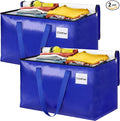 Moving Bags, Storage Bags with Sturdy Handles and Heavy Duty Zippers, Storage Totes for Space Saving, Moving & Storage, Collapsible Moving Supplies(125L, 2-Pack, Blue)
