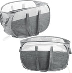 2 Pcs Collapsible Laundry Baskets, Tear Proof Pop Up Hamper With Dual Handles, Durable Foldable Basket, Easy to Carry for Home, Room, Bedroom, Dorm, Travel - Gray