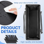 File Tote Bag, Portable File Organizer Box Hanging Filing Box Desktop File Folder Document Storage Organizer with Pockets and Handles