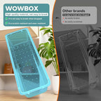 WOWBOX 44 PCS Clear Plastic Drawer Organizer Set, 6 Varied Size storage Bins and Desk Drawer Organizer Trays for Makeup, Gadgets, Jewelry and Utensils in Bathroom, Bedroom and Office, Clear Sea Blue
