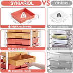 Rolling Cart with Drawers,10 Drawer Rolling Cart,Storage Cart with Wheels,Utility Cart with Drawers,Teacher Cart for Classroom Storage,Craft Cart with Wheels and Wooden Tabletop,Rainbow