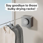 JXKNKSR-Telescopic Clothesline Indoor and Outdoor, Heavy-Duty Laundry Line, Wall Mounted, Safety Lock System (Gray+10Clothes Pins)