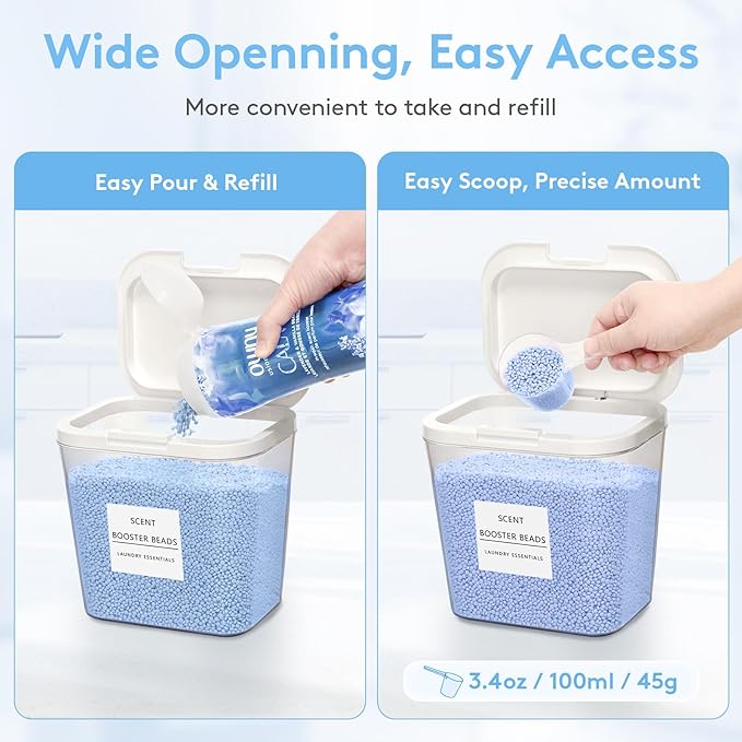 Lifewit Laundry Pods Container with Pop-up Lid, Laundry Room Organization, Dryer Sheet Holder for Washing Powder Scent Booster Beads, 2700 ml/0.72gal,3 Pcs