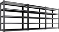 3Pack Garage Shelving 5-Tier Heavy-Duty Steel Storage Shelving Unit Adjustable Boltless Rack, 2500 lbs Capacity – Durable Organizer for Garage, Kitchen, Basement & Workshop 71”x46”x17.7” Black
