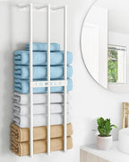Towel Holders for Bathroom Wall Mounted, Bethom Towel Storage for Small Bathroom, Wall Towel Rack for Rolled Towels Bath Washcloths, White