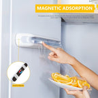 Aluminum Foil & Plastic Wrap Dispenser with Cutter - Easy One-Hand Operation, Space-Saving Kitchen Organizer for Worktops & Cabinets, Magnetic Cling Film Dispenser - Fits 12" Rolls, Gray