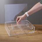 RUSSELL+HAZEL Large Acrylic Flip Box, 12.5” x 6.5”, Desktop Organization, Clear, 1 Count, 98148