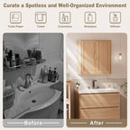 Bathroom Storage Cabinet, Over The Toilet Storage Cabinet, Medicine Cabinet with Adjustable Wood Shelf & Doors for Laundry Room & Kitchen & Living Room (Natural Oak)