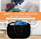 Collapsible Laundry Baskets with Lid, Foldable Laundry Basket with Pockets, Pop Up Laundry Hamper with Dual Handles, 99L Sturdy Clothes Hampers for Clothes, Groceries, Supplies, Tools, Black