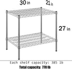 21" Deep x 30" Wide x 27" Height Wire Shelving Kit | 2-Tier | NSF Commercial Storage Rack Unit