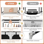 VTRIN Wardrobe Closet, 41.7 Inch Wide Portable Closets for Hanging Clothes with 1 Hanging Rod, 6 Shelves, 6 Pockets, Clothes Rack with Cover Portable Wardrobe Closet for Bedroom, Dorm, Black