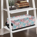Storage Bins for Organizing Toilet Tank Topper Paper Basket Space-saving Stylish Shelf Bin Decorative Small Items Basket Holder Bathroom Accessories, Pink Flower Marble