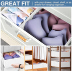 Criusia Drawer Organizer Clothes, 24 Pack Dresser Organizer Bins for Nursery Bedroom, Closet Organization and Storage Dividers for Clothing, Baby Clothes, Underwears, Socks (White)