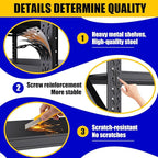 8000LBS Garage Shelving Heavy Duty, 4-Tier Metal Shelving Unit, Large Adjustable Garage Shelves, Easy Assembly Utility Storage Rack Shelf for Warehouse, Basement, Pantry, 71” H×70” W×24” D