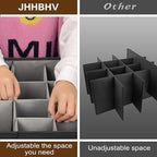 2 Pack Shoe Organizer for Closet, Adjustable Shoe Box Storage Containers, Large Foldable Shoe Bins with Clear Cover, Space Saving Shoes Holder with 4 Handles, Fits 24-48 Pairs, Black
