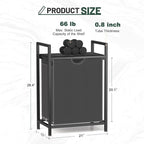 Laundry Sorter with Removable Bag, 16 Gallons Laundry Hamper with Adjustable Feet, Laundry Basket for Laundry Room, Bathroom and Bedroom(Grey and Charcoal Black)