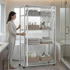 Clear PVC Wire Shelf Cover, 48" W x 18" D x 72" H, 3-Way Opening with Two-Way Zippers, Waterproof Transparent Shelving Cover for Storage Rooms & Utility Areas, Laundry Room, Kitchen & Garage