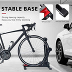 Foldable Vertical & Horizontal Bike Rack - Space-Saving Floor Bike Stand for Garage/Indoor Storage, Tool-Free Assembly Fits 24"-29" Mountain/Road Bikes (66lb Capacity) No Drilling
