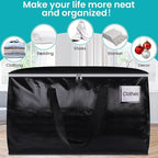 Extra Large Moving Boxes-Moving Bags with Zipper, Carrying Handles and Tag Pocket-Moving Supplies for Space Saving-Totes for Storage-for moving, Storage, Camping and Travel 93L-2 Pack