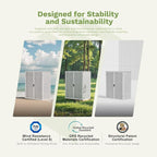 Patiowell 5x3 FT Resin Outdoor Storage Shed with Floor, Plastic Waterproof Outdoor Storage Cabinet, Garden Organizer Shed with Lockable Door for Patio Furniture, Pool Accessories, Light Gray