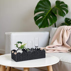 CubesLand Bathroom Basket Organizer, Toilet Tank Paper Storage Baskets 2-Pack, Scalloped Decorative Basket for Countertop w/Handle, Wicker Basket for Bathroom Decor, Home Decor, Living Room, Black