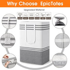 2 Pack Large Home Laundry Basket, Laundry Hamper, Freestanding Waterproof Dirty Clothes Bag, Tall Clothes Hamper - Extended & Reinforced Handles for College Dorm, Family (Light Grey/88L)