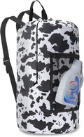 Laundry Bag Backpack Durable Laundry Bag with Shoulder Straps and Mesh Pockets Portable Laundry Dirty Clothes Hamper Bag for College Dorm (Cow Print)