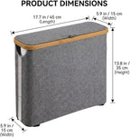 Toilet Paper Storage Basket with Lid Toilet Paper Storage with Lid 17.7x13.8x5.9 inch Waterproof Towel Free Standing Papers Container with Bamboo Frame and View Window
