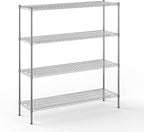18" Deep x 60" Wide x 64" Height Wire Shelving Kit | 4-Tier | NSF Commercial Storage Rack Unit