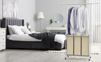 Deco Brothers Heavy Duty 3 Bag Extendable Laundry Sorter Cart with Hanging Bar, Beige