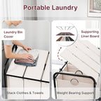 4-Compartment Laundry Cart with Lockable Wheels & Lid 180L Large Wheeled Laundry Basket Heavy-Duty Sorting Organizer for Laundry Room (White)
