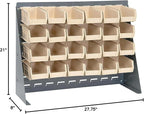 Quantum Storage Systems QBR-2721-210-24IV Ultra Bin Complete Bench Rack Package with 24 Ultra Bins, 27" x 8" x 21" , Ivory