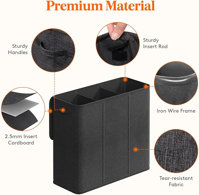 Lifewit Triple Laundry Hamper with Lid and Removable Laundry Bags, Large Collapsible 3 Dividers Dirty Clothes Basket with Handles for Bedroom, Laundry Room, Closet, Bathroom, College, 180L Dark Gray