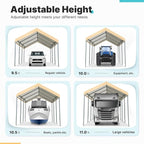 ADVANCE OUTDOOR 10x20 ft Heavy Duty Carport, Adjustable Height Garage Car Canopy Party Tent Boat Shelter, Beige